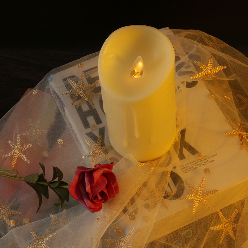 Led Dripping Wax Candle with remote in Ivory Color:White 2