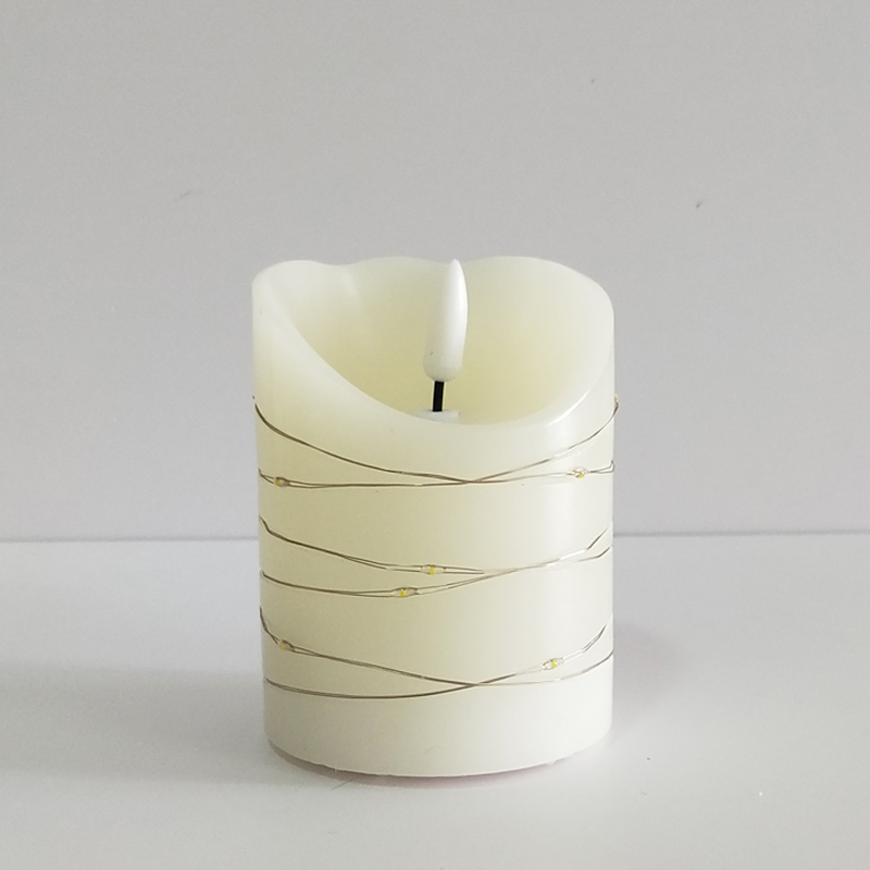 Led real wax candle fairy Light timer 7.5*15 Cm