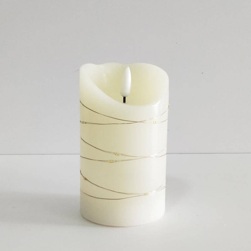 Led real wax candle fairy Light timer 7.5*12.5 Cm