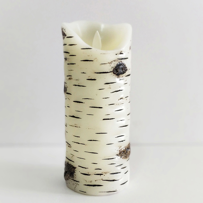 Burnt Birch Bark paraffin wax Led candle moving wick 7.5*10