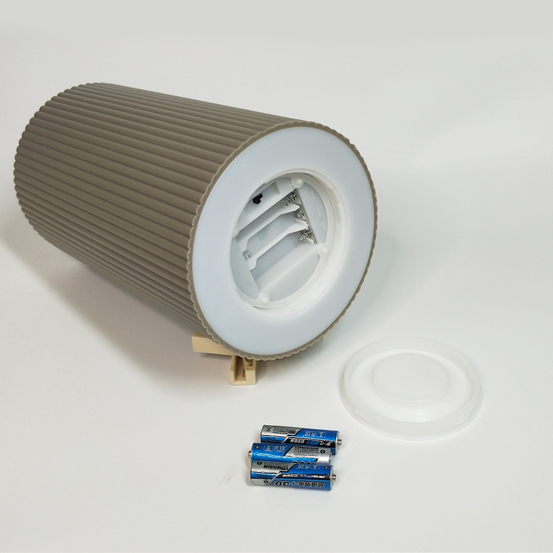 Waterproof Fluted LED Flameless Pillar Candle with Remote Control & Timer Color:Grey 3