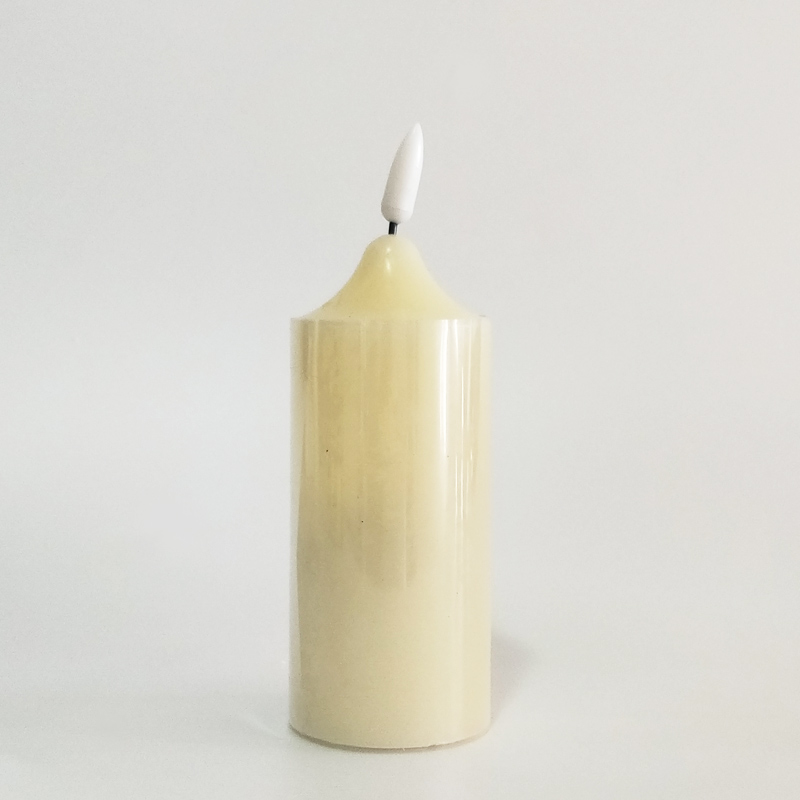 Rechargeable real wax Ivory Led candle with remote - set of 5 5.3*12.5 Cm