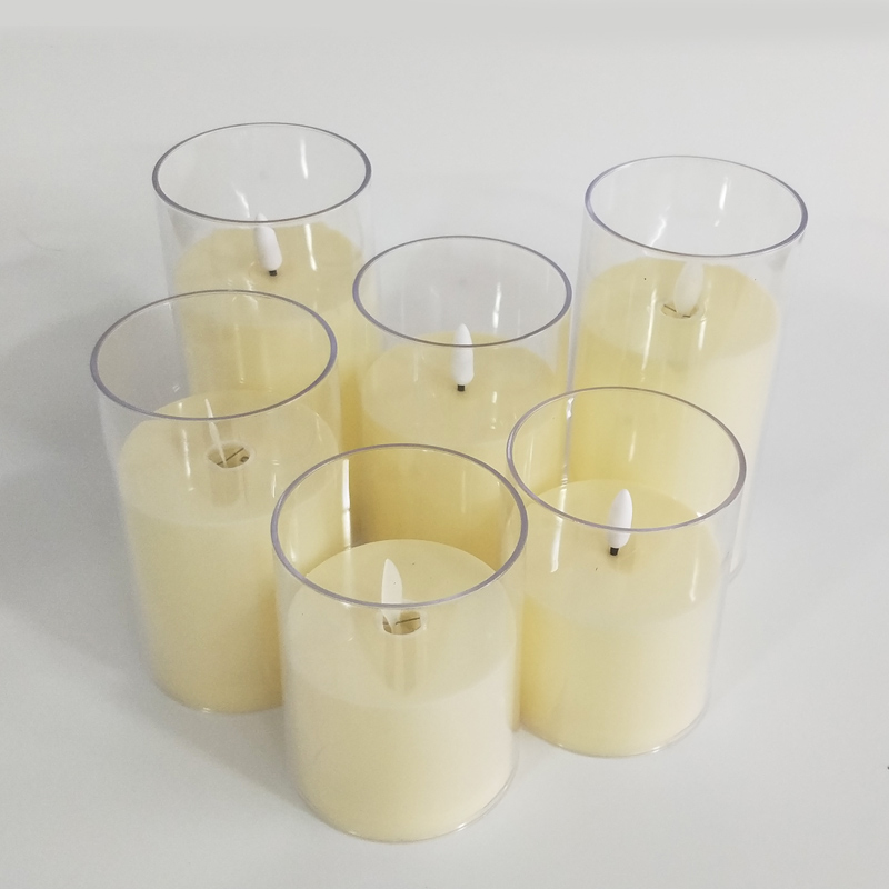 Ivory Led paraffin wax candle Color:7.5*10cm 2