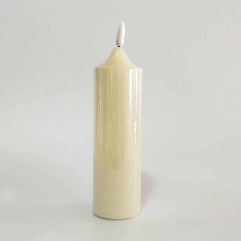 Rechargeable real wax Ivory Led candle with remote - set of 5 5.3*17.5 Cm