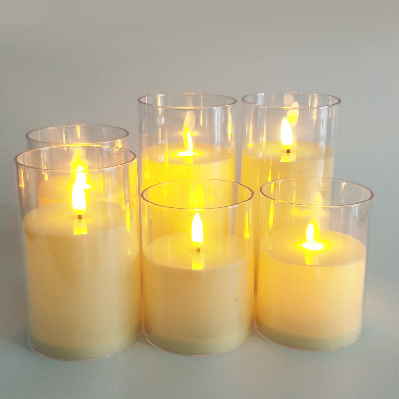 Ivory Led paraffin wax candle Color:7.5*10cm 4