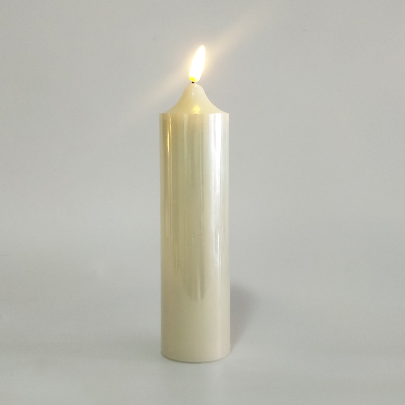 Rechargeable real wax Ivory Led candle with remote - set of 5 5.3*10 Cm
