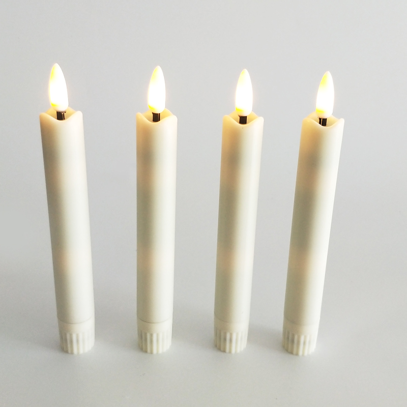 plastic flameless led taper candle Color:Ivory 2