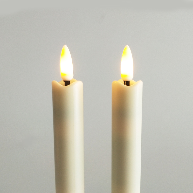 plastic flameless led taper candle Color:Ivory 3