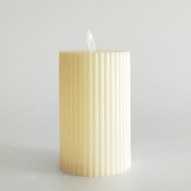 ivory fluted flickering sway Led candle 22