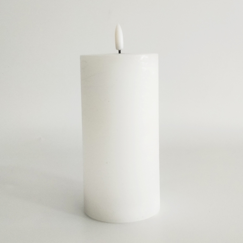 White real wax led  candle 7.5*12.5 cm