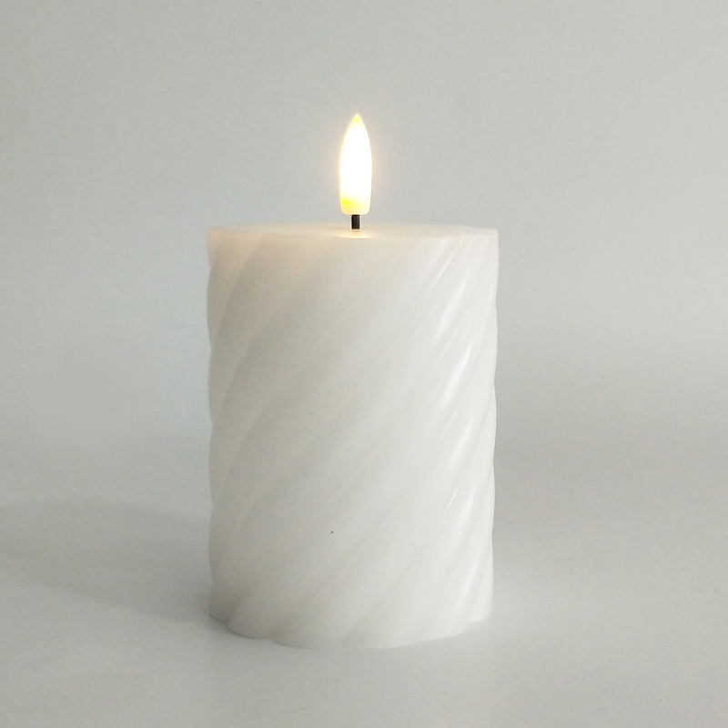 White real wax led  candle 7.5*7.5 cm