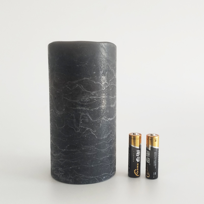 Frosted Black Water Ripple Flameless Candle Size:7.5x15cm 2