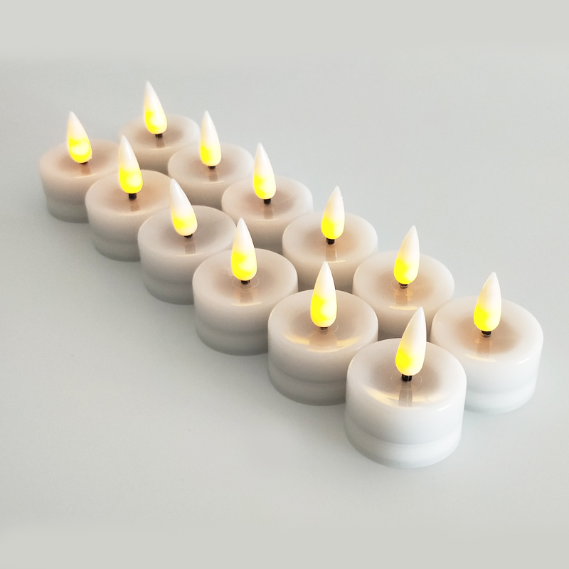 White led tealight candle recessed top Color:White 3