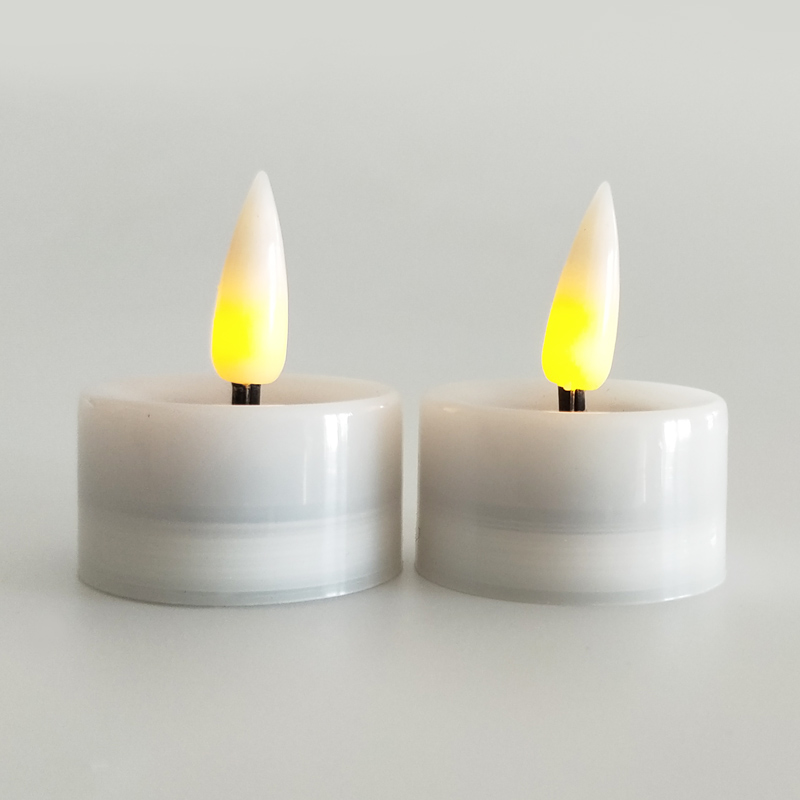 White led tealight candle recessed top Color:White 1
