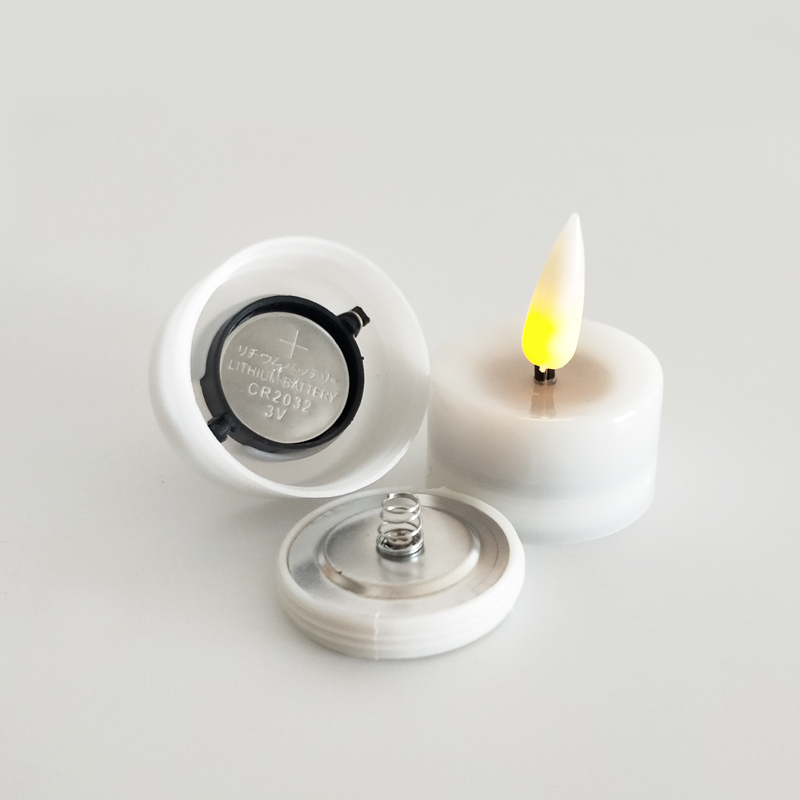 White led tealight candle recessed top Color:White 2