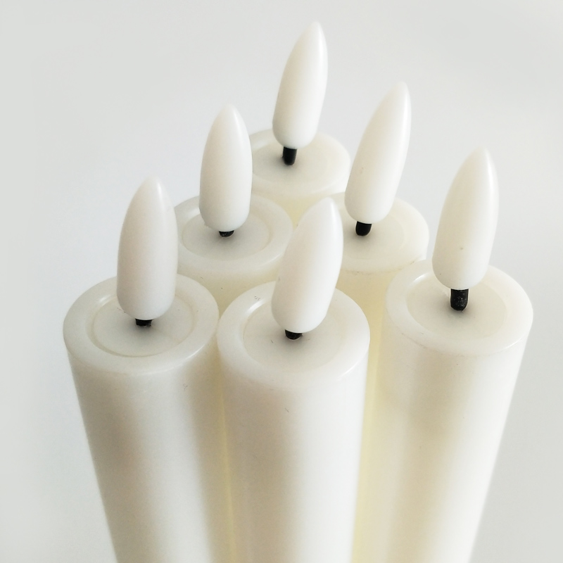 Led taper candle Recessed Top Color:White 1
