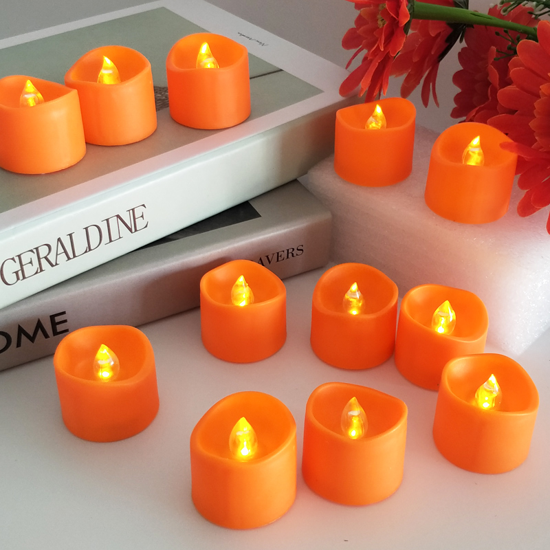 Small Multi-Color LED Tea Light Candles Color:Orange 3