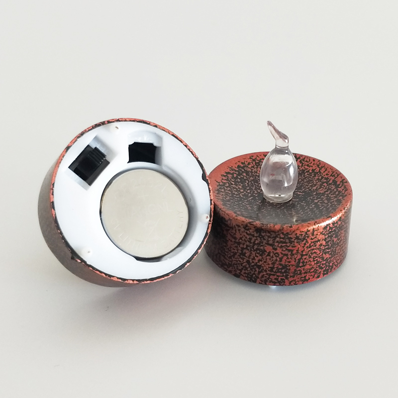 Mini LED Flameless Tealight Candle Recessed Top Transparent Wick Color:Default 1