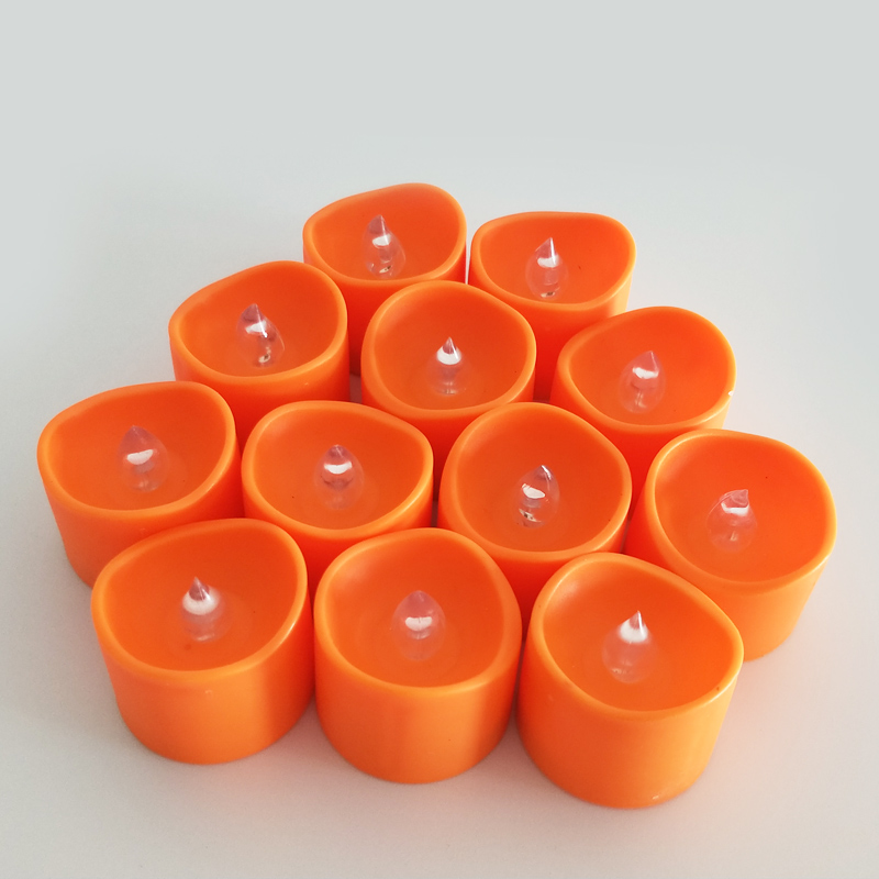 Small Multi-Color LED Tea Light Candles Color:Orange 2