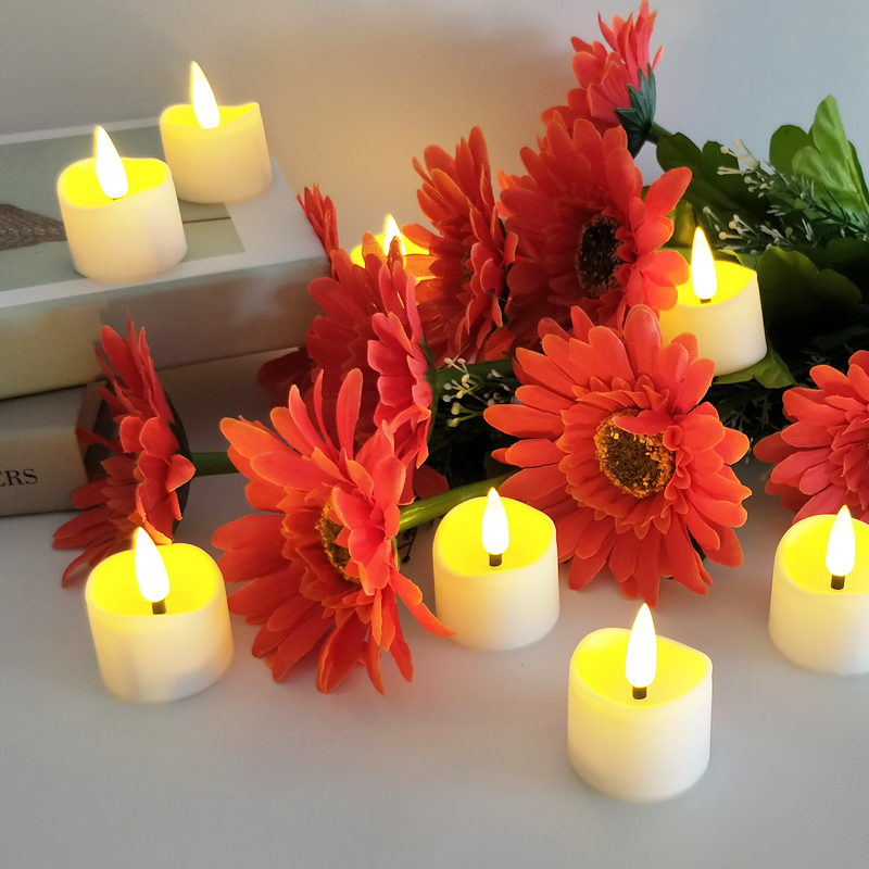 White led tealight candle Recessed Top 6 hour timer remote control Color:White 3