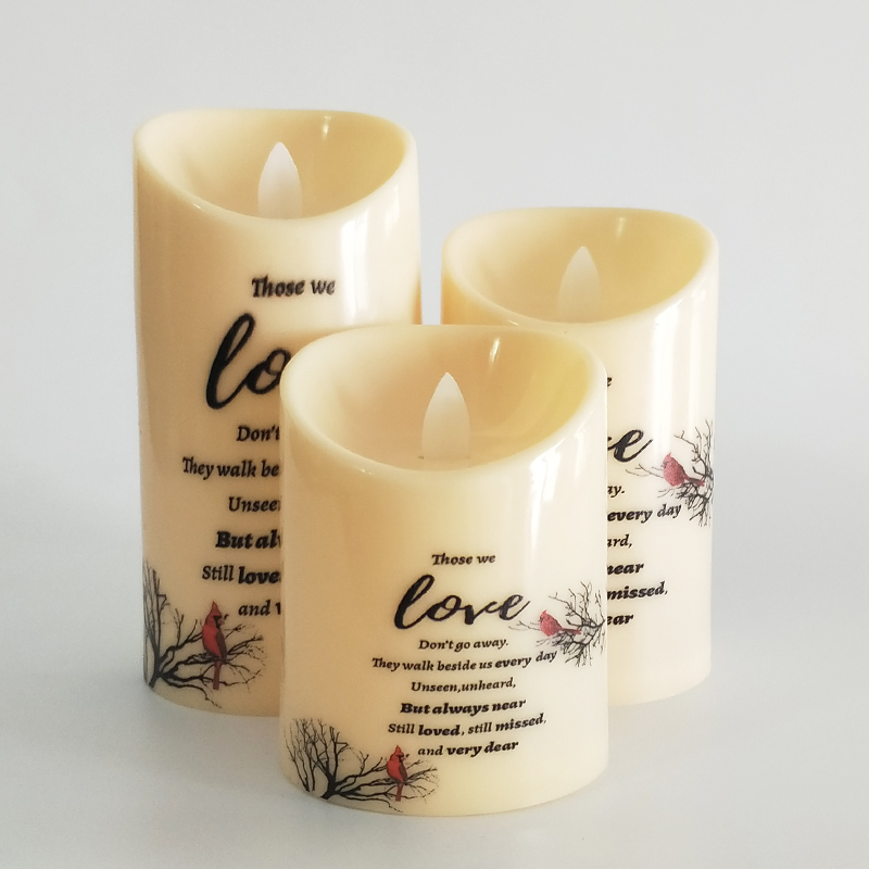 Ivory Led pillar candle Moving Wick Remote Control