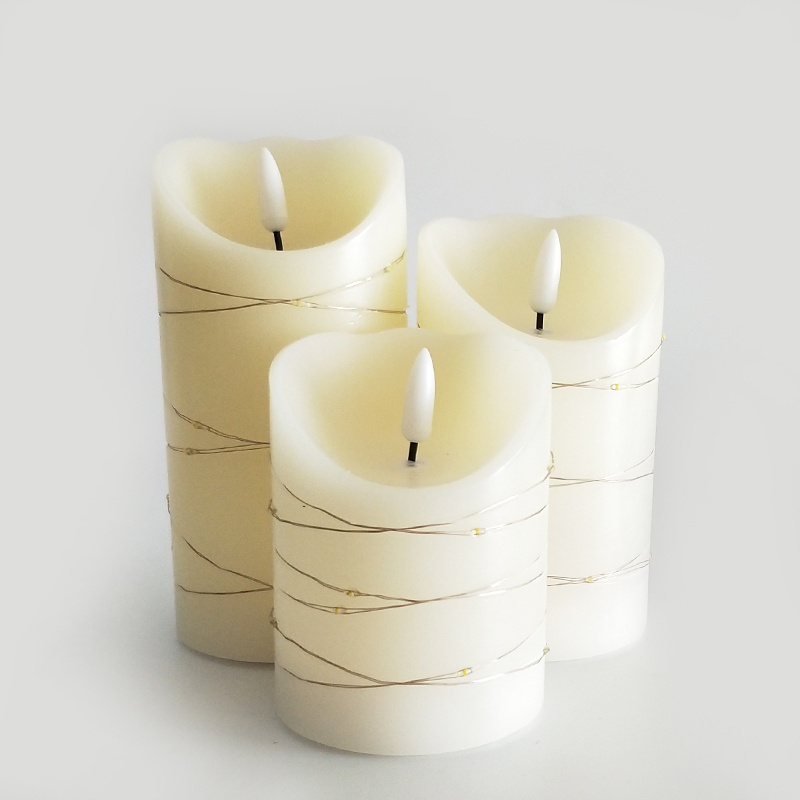 Led real wax candle fairy Light timer