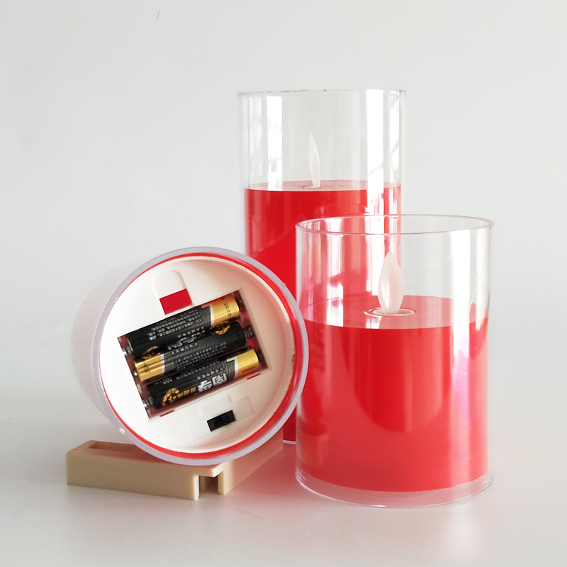 Red led Pillar candle Color:Red 1