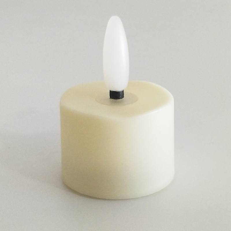 flickering flat top tealight led candle Remote control Rechargeable White