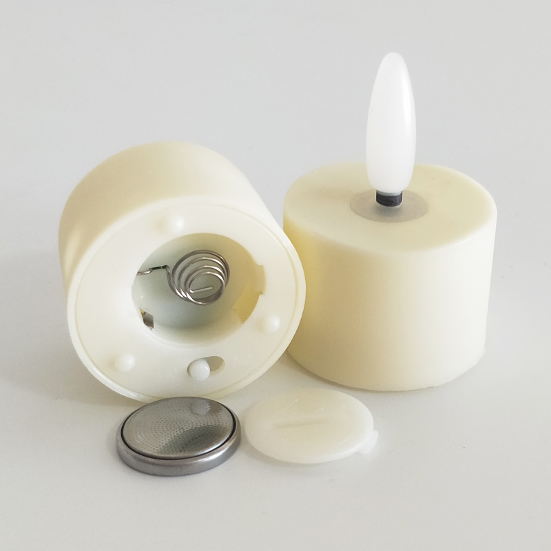 Beige Rechargeable Flameless Votive candle with remote control Color:White 2