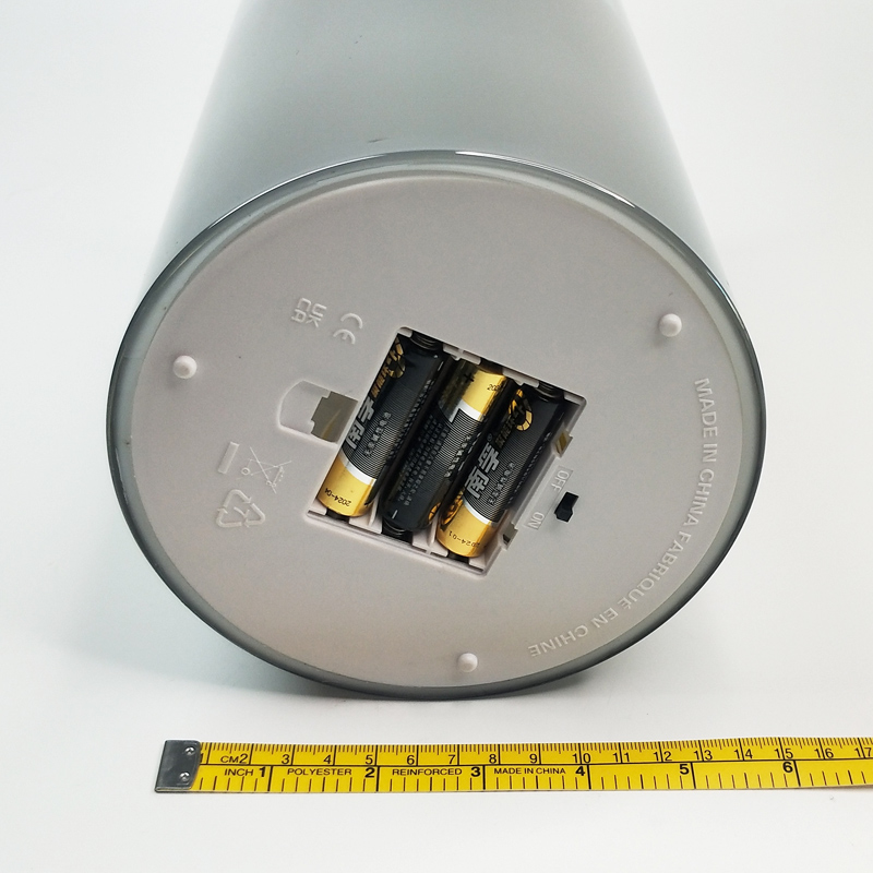 large Triple Wick Clear Glass led pillar candles diameter 15cm glass enclosed Color:Grey;diameter:15*15cm 1