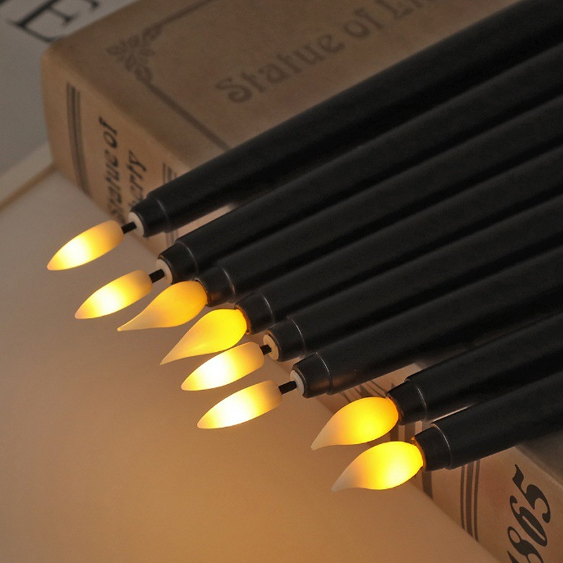 Black led taper candle with remote control Type:type1;Size:25.2cm x 2.1cm 4