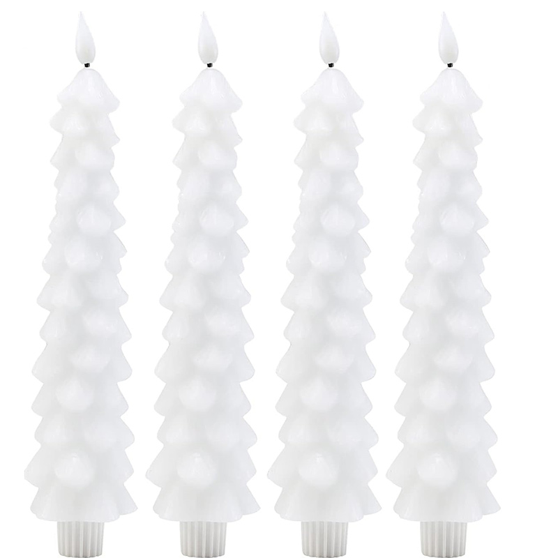 Christmas tree led candles White