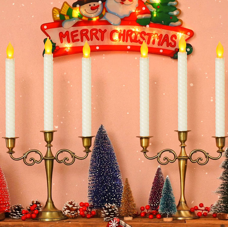 Halloween Black Spiral LED Candle set 6 Multi Color Color:White 2