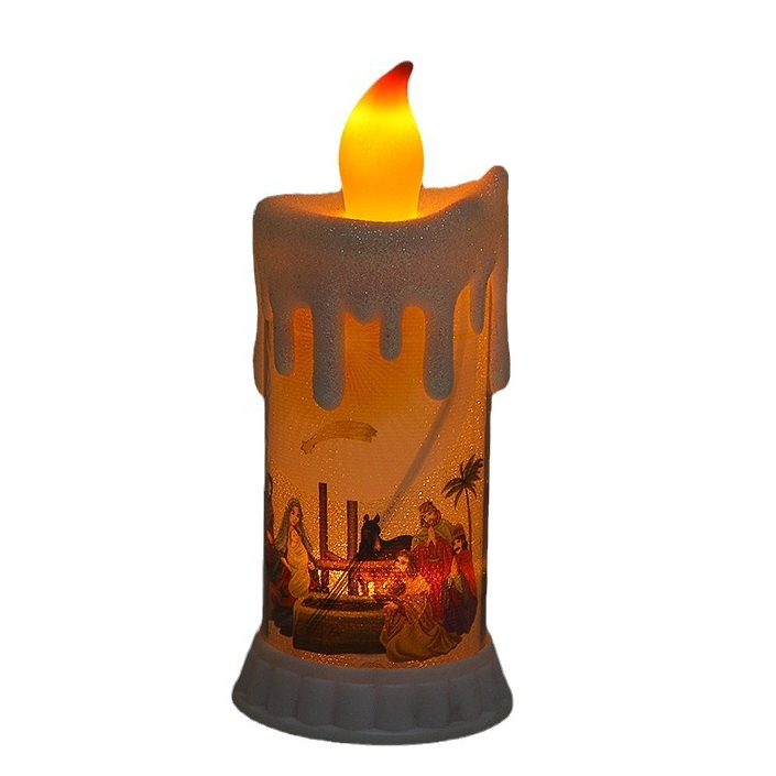 nativity LED candle, flameless Christmas candle