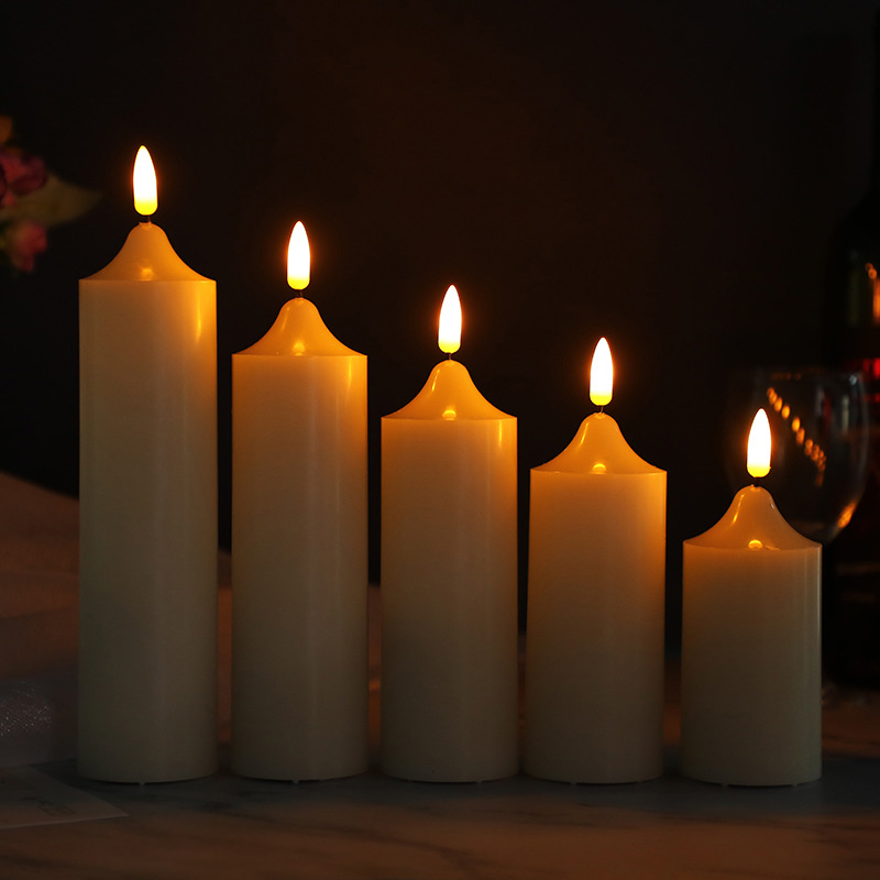 Rechargeable real wax Ivory Led candle with remote - set of 5 Size:5.3*10 Cm 4