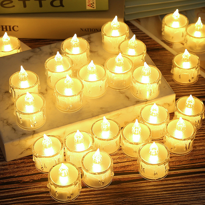 small tranparent dripping Led Candle Color:3.6*5cm 4