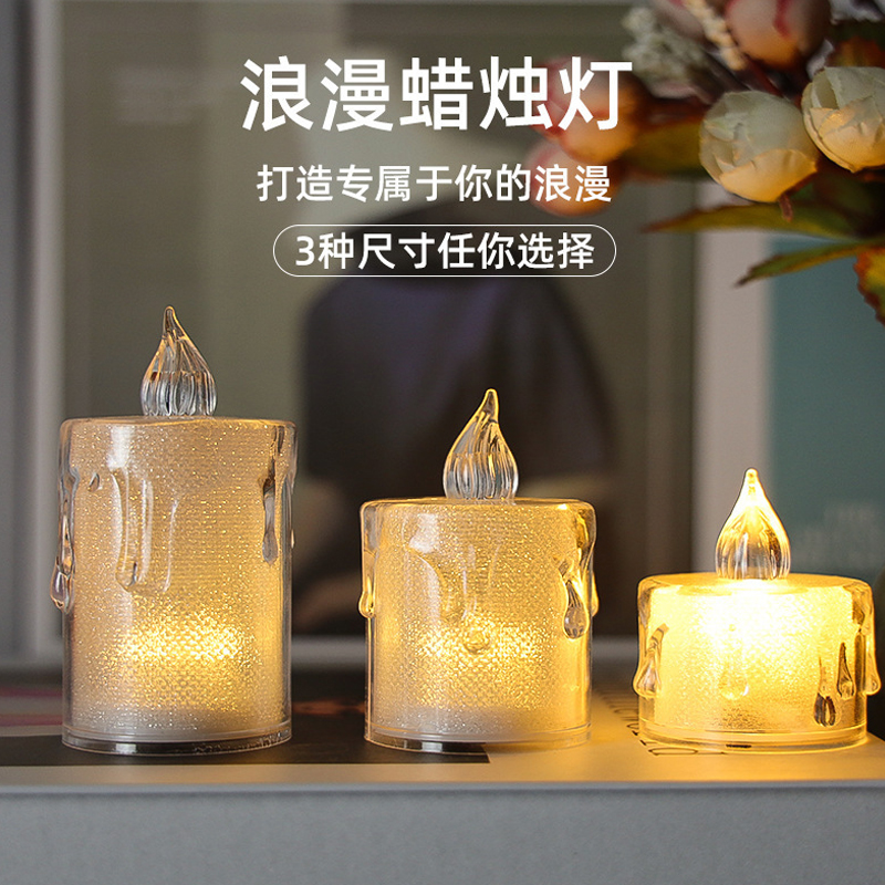 small tranparent dripping Led Candle Color:3.6*5cm 2