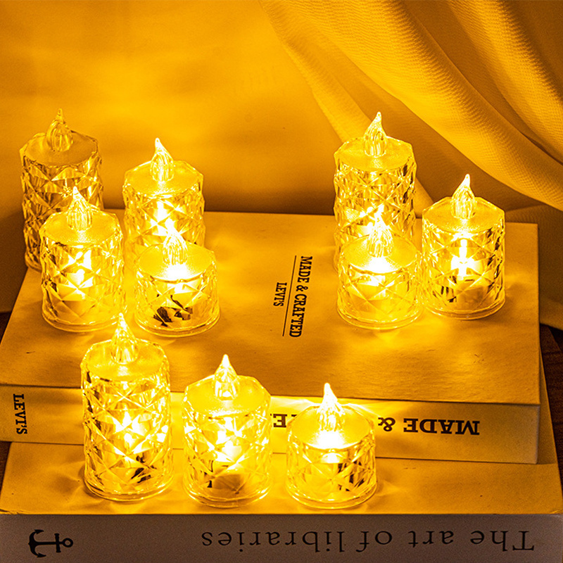 Transparent Crystal Diamond led Candle lamp Color:3.6*5.0cm 2