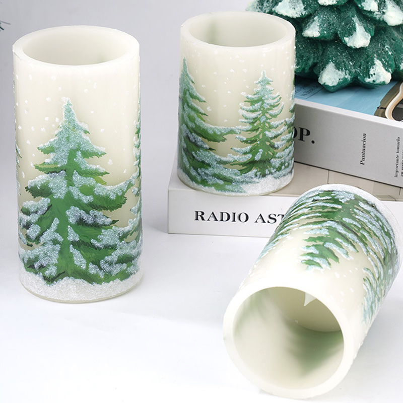 Christmas tree led real wax candle