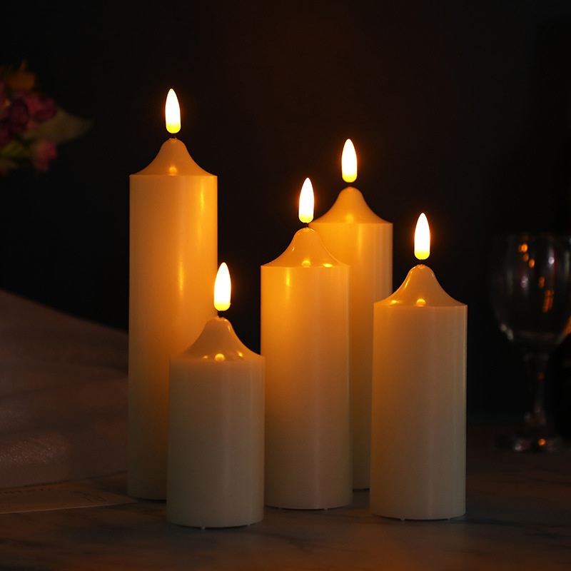 Rechargeable real wax Ivory Led candle with remote - set of 5 Size:5.3*10 Cm 3