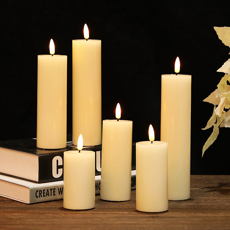 real wax led candle with remote control Color:White;Size:5*8cm 1