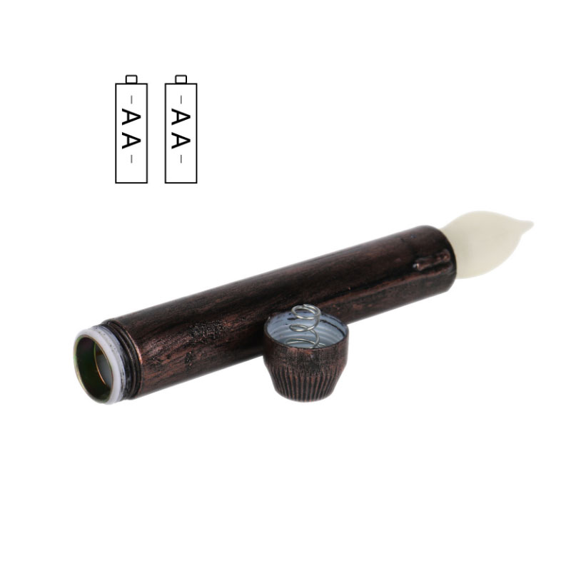 Retro Electroplated LED Taper Candles with 6-Hour Timer Color:Black;Size:2*2*16.5cm 3