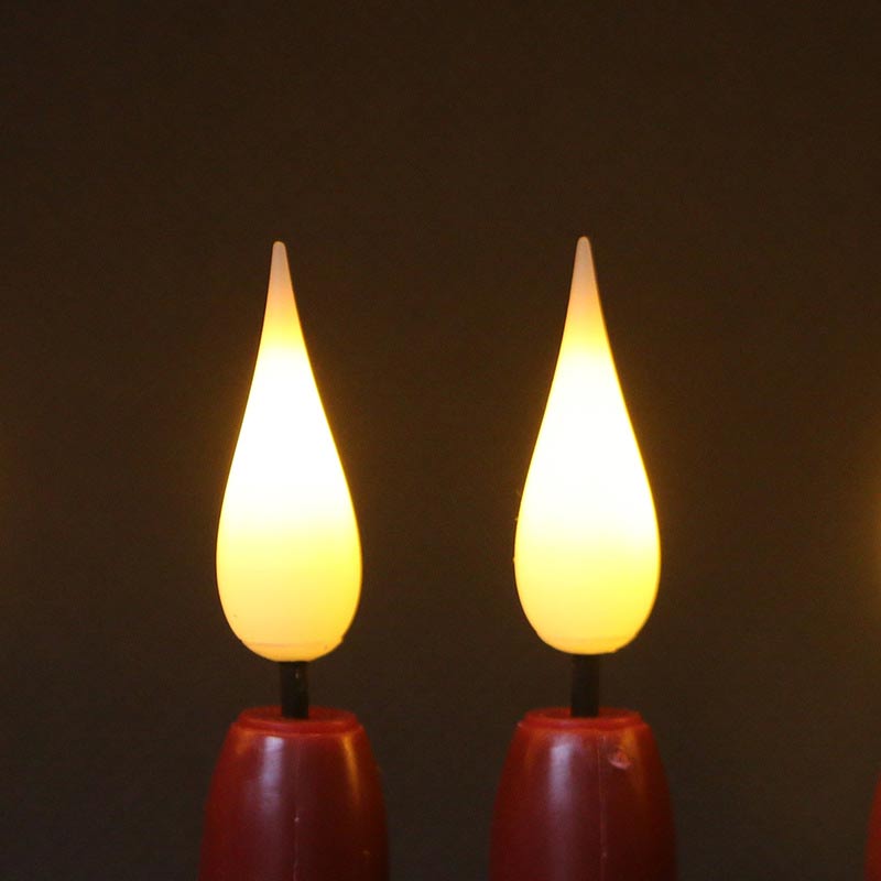 6-Piece Set Remote Controlled LED Taper Candles - Realistic Warm White Flickering Flame Color:Red 2