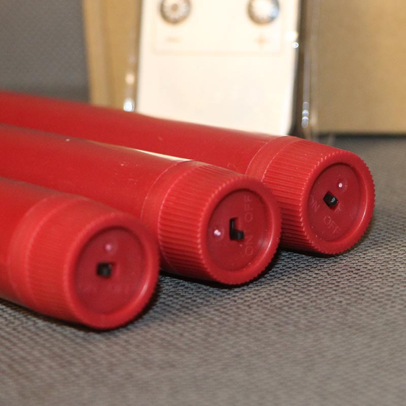 6-Piece Set Remote Controlled LED Taper Candles - Realistic Warm White Flickering Flame Color:Red 3