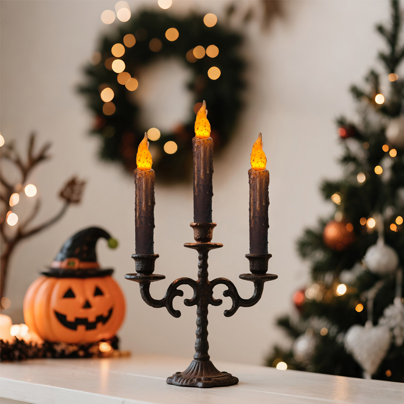 Real Wax Coated Primitive Rustic LED Taper Candles Remote Body Color:Set of 6 1