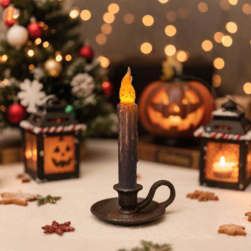 Real Wax Coated Primitive Rustic LED Taper Candles Remote Body Color:Set of 6 2