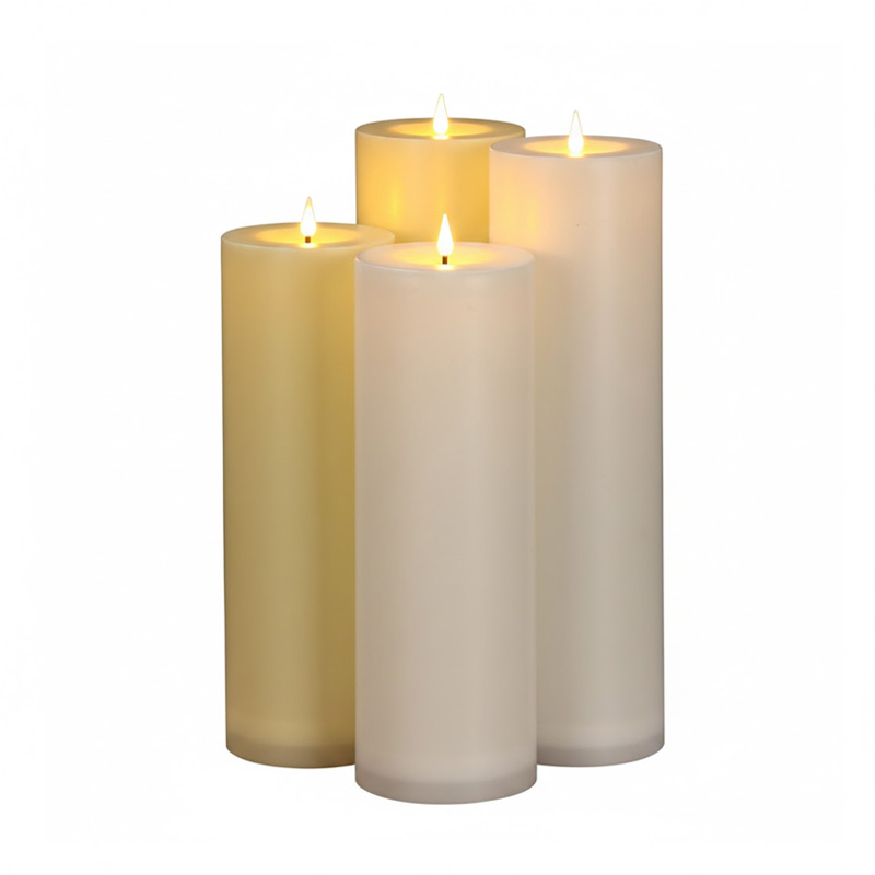 Rechargeable Extra Large Flameless Pillar Candles,10cm Diameter ,Set of 2, Grand Ambiance Meets Sustainable Luxury: Oversized 30cm & 35cm Rechargeable LED Candles for Professional Decor