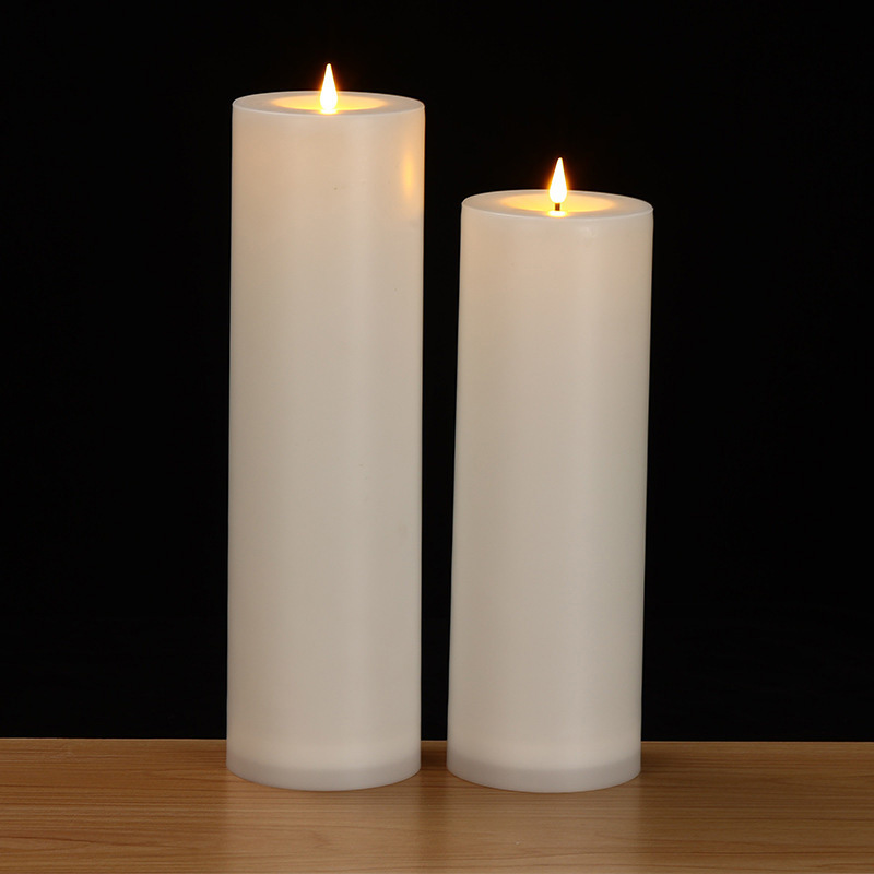 Rechargeable Extra Large Flameless Pillar Candles,10cm Diameter ,Set of 2 White  , Grand Ambiance Meets Sustainable Luxury: Oversized 30cm & 35cm Rechargeable LED Candles for Professional Decor