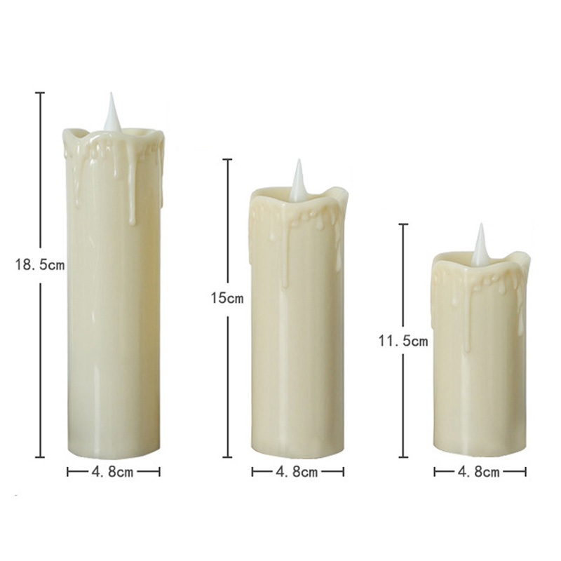 Realistic Drip Wax LED Pillar Candles - Flameless Flickering Fake Candles with 3D Moving Wick & Warm Amber Glow Size:4.8*18.5cm 1