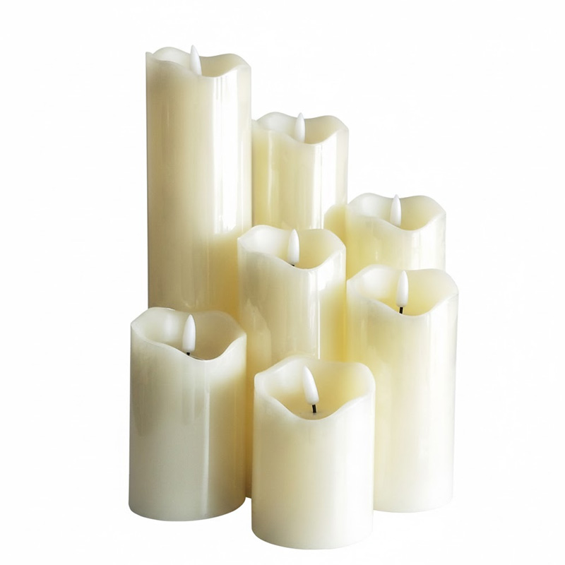 Battery‑Operated Wax‑Finish Pillar with Realistic Flickering, Remote & Timer